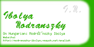 ibolya modranszky business card